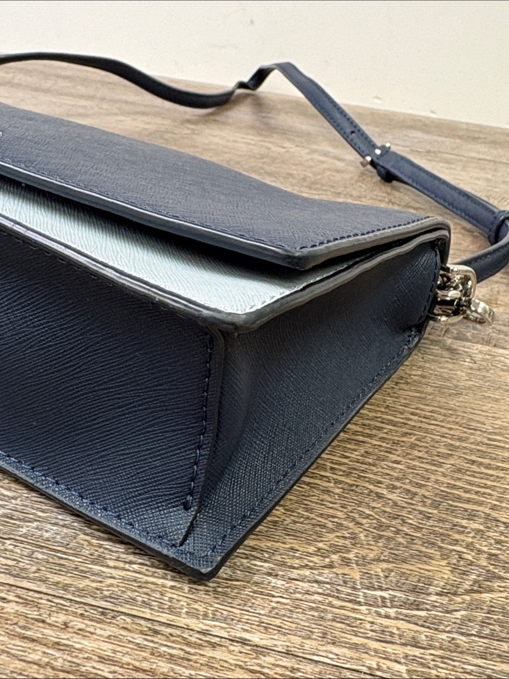 Kate Spade New York Navy Blue Colorblock Chain Crossbody Shoulder Bag - Picture 7 of 15